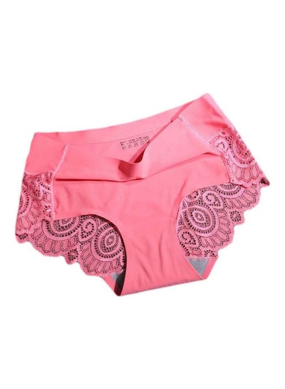 Buy Lace Detail Seamless Panty Pink in Saudi Arabia