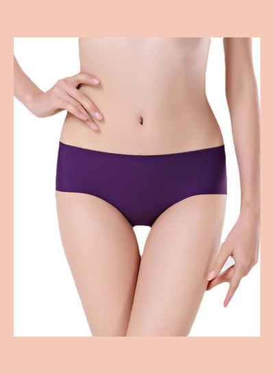 Buy Stretchy Middle Waist Brief Purple in Saudi Arabia