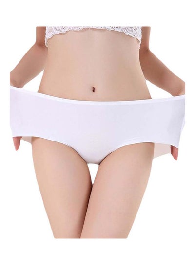 Buy Stretchy Middle Waist Brief White in Saudi Arabia