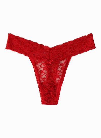 Buy G-string Seamless Low Waist Underwear Briefs Red in Saudi Arabia