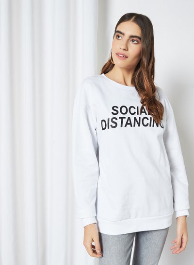 Buy Printed Sweatshirt White in UAE