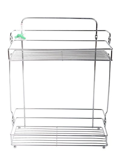 Buy 2 Layer Bathroom Rack Silver 28x13x35cm in Saudi Arabia