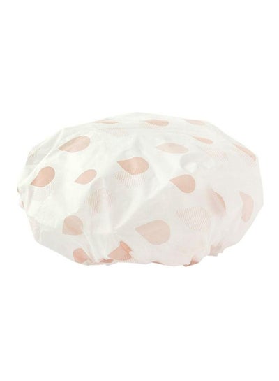 Buy Printed Shower Cap White/Pink 28x28centimeter in Saudi Arabia