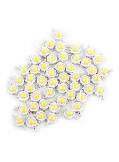 اشتري 50-Pieces LED 1W Diode White Light 110-120 Lumens High Power Two-electrode Valve Beads Multicolour 8x8x8cm في السعودية