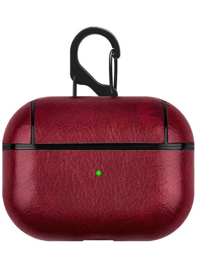 Buy PU Leather EarPods Protective Case Cover For  Apple AirPods  Pro With Climbing Hook Red in Saudi Arabia