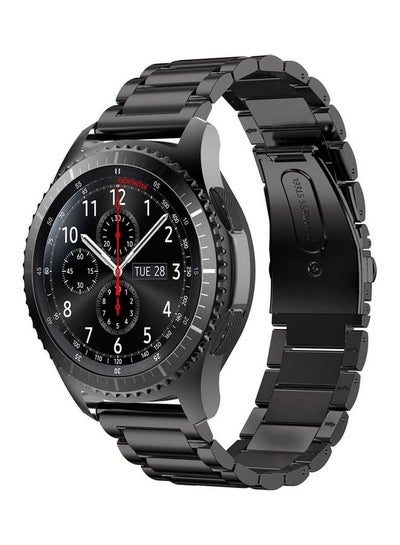 Buy Classic Stainless Steel Smartwatch Strap Band For Samsung Galaxy Watch 46mm/Huawei GT2/Gear S3 Frontier/Classic/Honor Magic 2/Fossil 22mm Black in Saudi Arabia