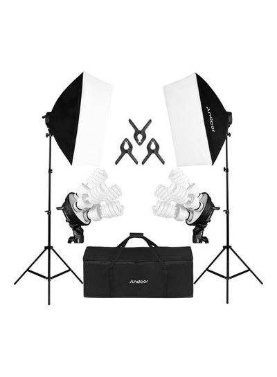 Buy 20-Piece Studio Photography Lighting Kit Black/White in UAE