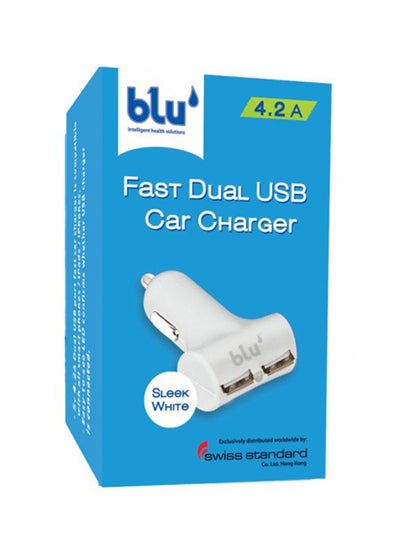 Buy Fast Dual USB Car Charger White in UAE