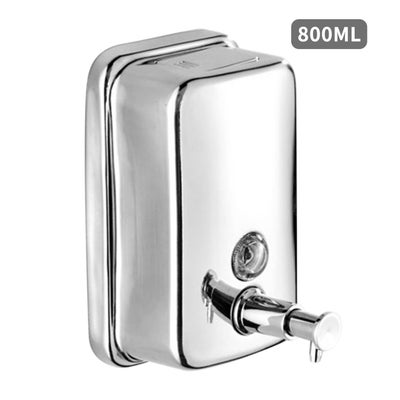 Buy 800ml Manual Soap Dispenser Silver 16cm in Saudi Arabia