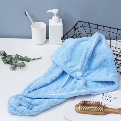 Buy Microfiber Bath Wrap Towel Blue 16cm in UAE