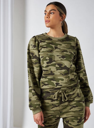 Buy Camo Print Sweatshirt Green in UAE