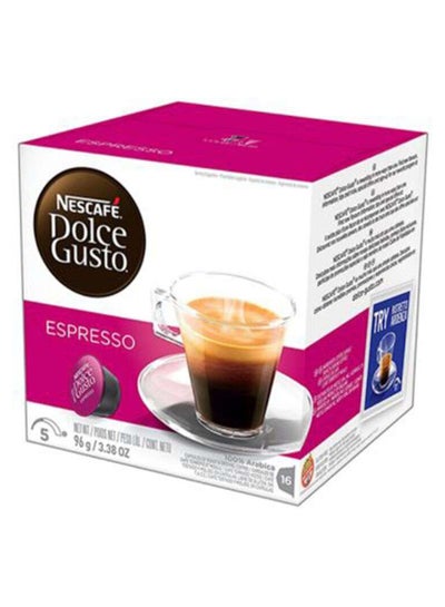 Buy 16 Dolce Gusto Espresso Coffee Capsules Espresso Espresso 88grams in UAE