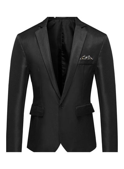 Buy Groomsman Groom Single Row and One Button Cotton Coat black in Saudi Arabia