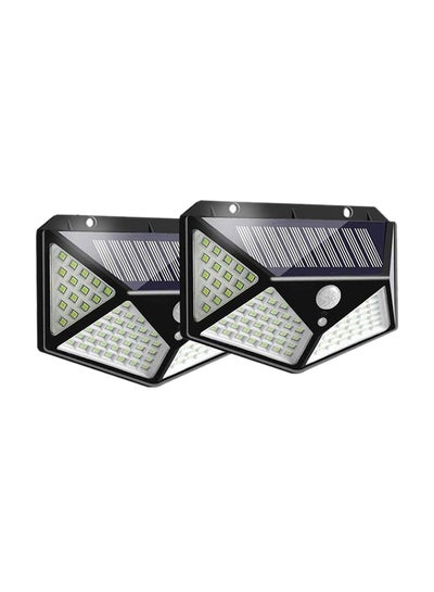 Buy Pack of 2 100 LED Solar Motion Sensor Power Light Black 130x95mm in UAE