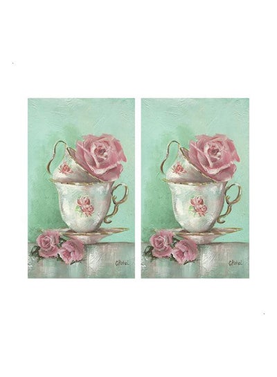 Buy 2-Pieces Decorative Printed Tableau Multicolor 50x60cm in Egypt