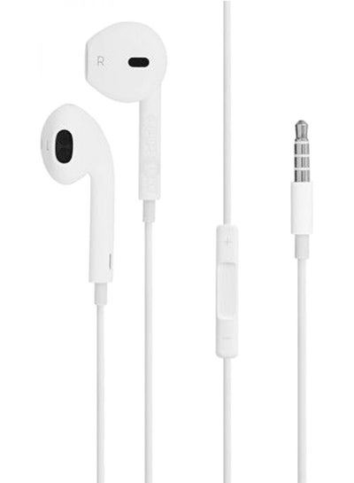 Buy Fashionable Wired In-Ear Earphones With Microphone For iPad/iPhone/5/5S/5C White in Egypt