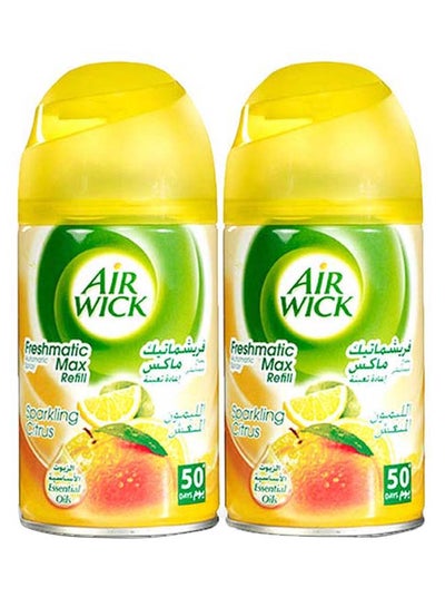 Buy Pack Of 2 Citrus Sparkling Freshmatic Refill Yellow/Green 2 x 250ml in UAE