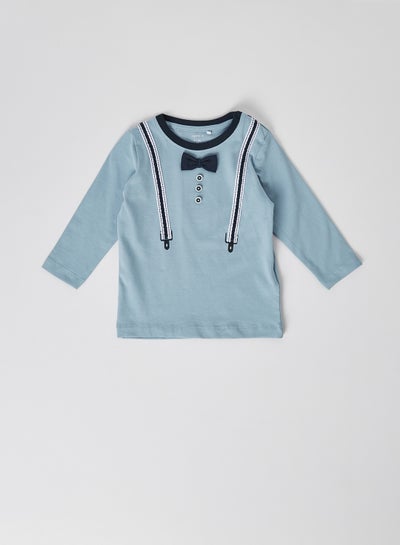 Buy Kids Button Detailed T-Shirt Ashley Blue in Saudi Arabia