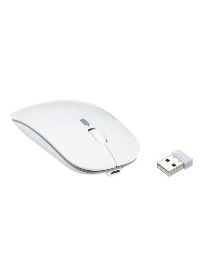 Buy USB Charging Wireless Mouse White in Saudi Arabia