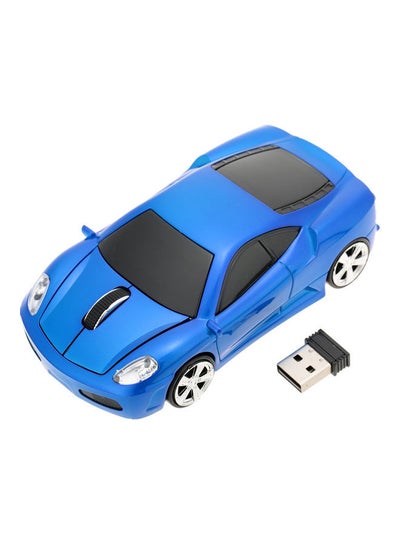 Buy 2.4GHz Wireless Racing Car Shaped Optical USB Mouse Blue in Saudi Arabia
