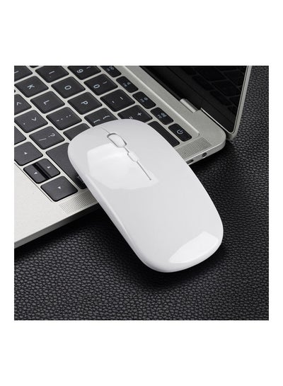 Buy Wireless 2.4G Mouse Ultra-Thin Silent Rechargeable Mouse White in Saudi Arabia