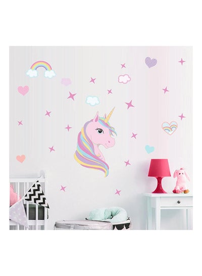 Buy Unicorn sticker DIY children's room wall PVC decoration Wall Sticker Multicolour 40x50cm in UAE