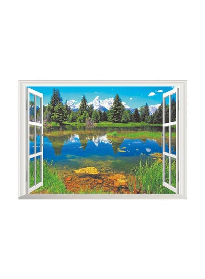 Buy 3d Fake Window Lake Forest TV Background Wall Decorative Wallpaper Multicolour 70x50cm in Egypt