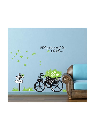 Buy Creative DIY Home Decor Stickers Fashion Green Bicycle Wallpaper Multicolour 90x60cm in Egypt