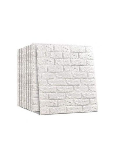Buy PE Foam 3D Self Adhesive Wall Stickers White 70 x 77cm in Saudi Arabia