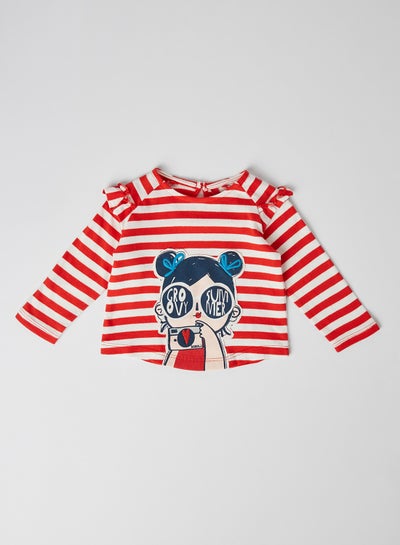 Buy Baby Front Graphic Striped T-Shirt stripes in Saudi Arabia