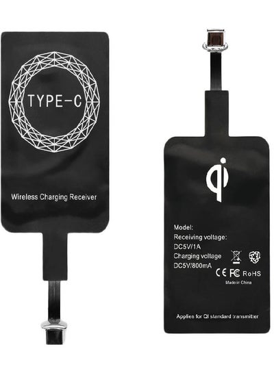 اشتري WirelessQI Type-C USB Charging Power Adapter For Android/IPhone أسود في الامارات