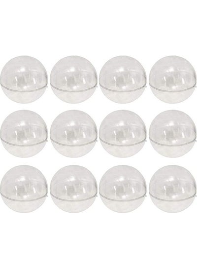 Buy 12-Piece Acrylic Baubles Fillable Ball Clear 12cm in UAE