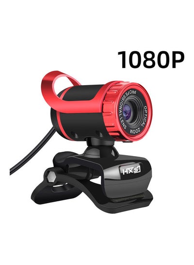 Buy Portable Autofocus Wide-Angle Webcam Red/Black in Saudi Arabia