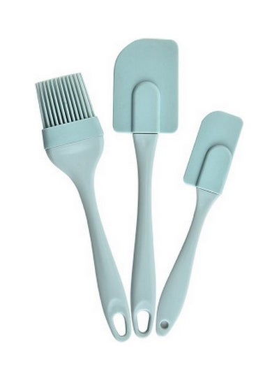 Buy 3-Piece Silicone Baking Spatula Set Blue in UAE