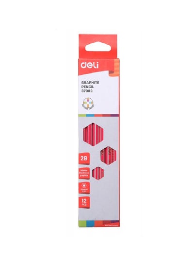 Buy Deli Pencil E37000 . 2B W/eraser12PCS/box (12 PCS)" colour may vary in Egypt