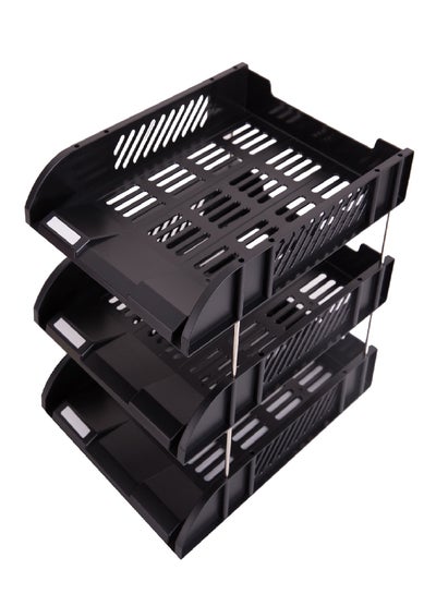 Buy 3-Shelf Portable Document Tray Black in UAE