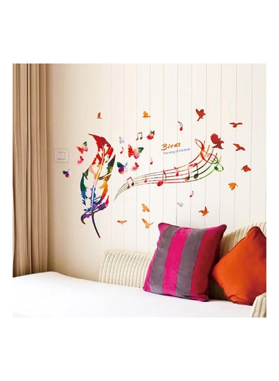 Buy New music Feather Wall Sticker Multicolour 70x50cm in UAE