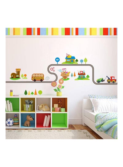 Buy Cartoon Cars Highway Track Wall Sticker Multicolour 30x90cm in Egypt