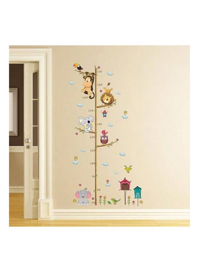 Buy PVC Jungle Animals Lion Monkey Owl Height Measure Wall Sticker Multicolour 30x90cm in Egypt