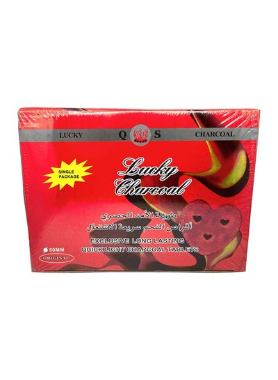 Buy 20-Piece Heart Shaped Quick Light Charcoal Tablets Black 50mm in UAE