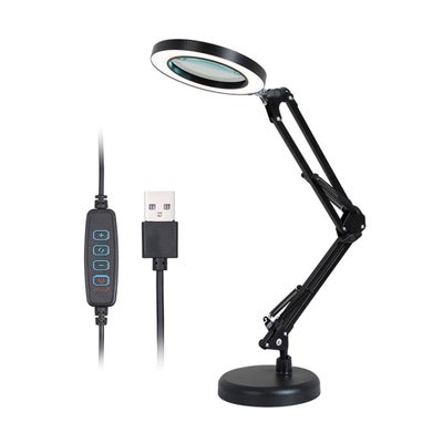 Buy Magnifying Glass Magnifier With 64 Leds Clamp Clip Light White 40.5x4x28cm in Saudi Arabia