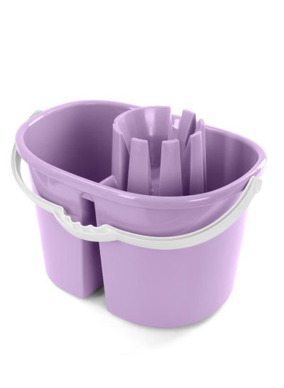 Buy Plastic Twins Bucket With Wheels Purple and White in Egypt