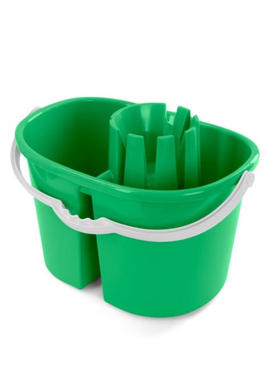 Buy Plastic Twins Bucket With Wheels Green and White in Egypt