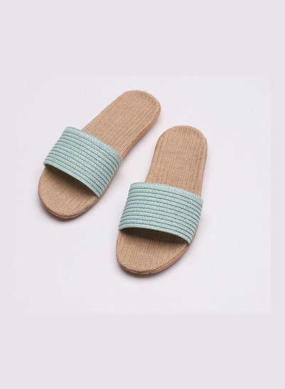 Buy Linen Slippers Light Blue in Saudi Arabia