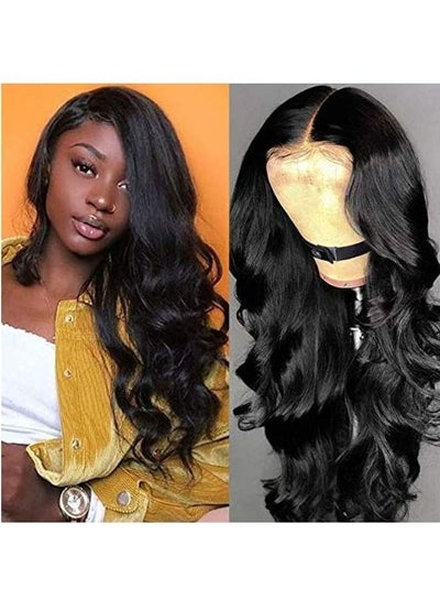 Buy Lace Front Wavy Hair Wig Black 16inch in Saudi Arabia