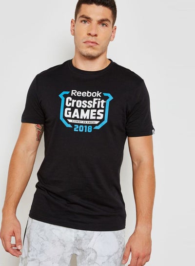 Crossfit Games Crest T-Shirt Black/Blue/White price Saudi | Noon Saudi Arabia |