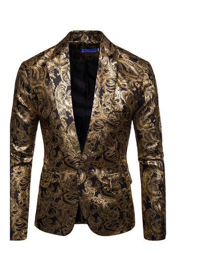 Buy Printed Suit Gold/Black in Saudi Arabia