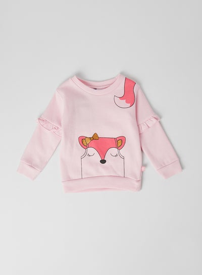 Buy Baby Fox Sweatshirt Lt.Pink in Saudi Arabia