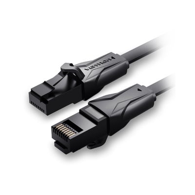 Buy Cat 6 Ethernet Flat Network LAN Cable Black in Saudi Arabia