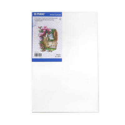 Buy Stretched Canvas Board 380 GSM 20X30 White in UAE